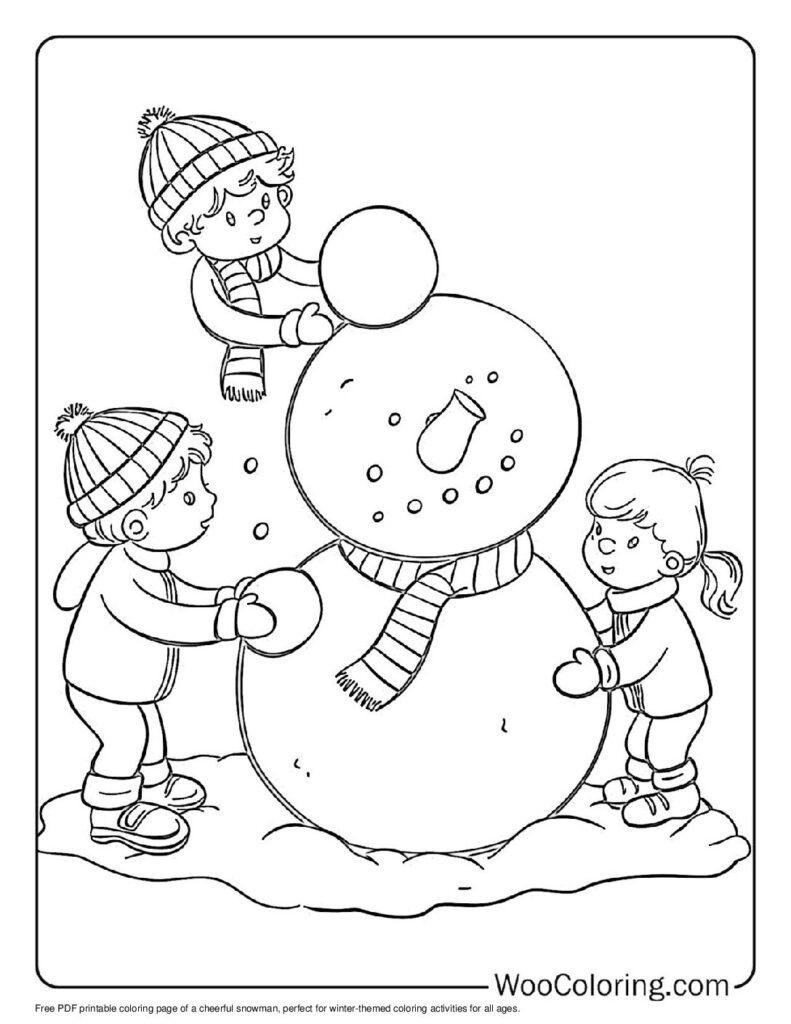 100+ Snowman Coloring Pages (Free Pdf To Print) | Woo Coloring for Snowman Drawing Printable