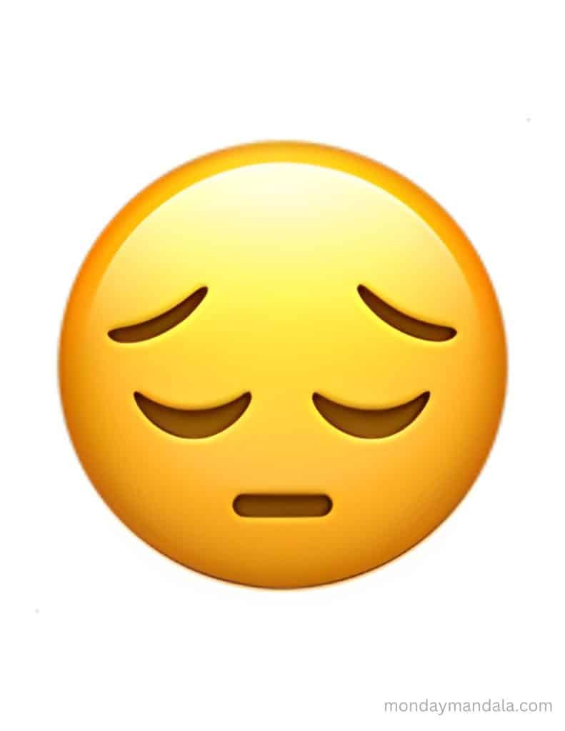 102 Printable Emojis (Free High-Quality Pdf Downloads) inside Free Printable Sad Faces