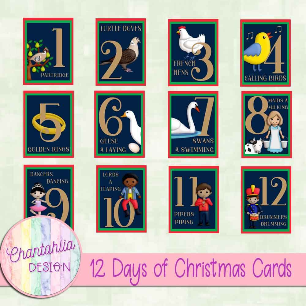 12 Days Of Christmas Cards with regard to 12 Days of Christmas Card Template