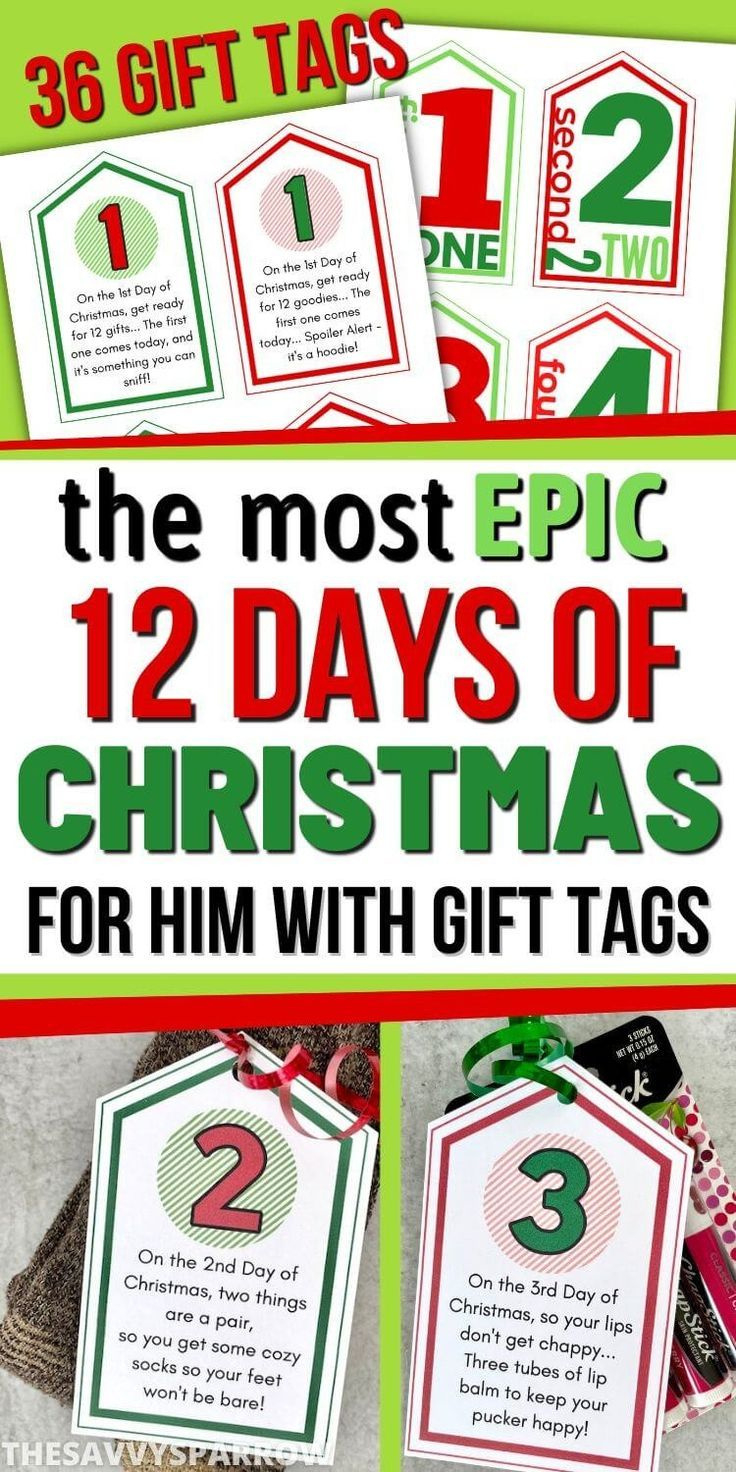 12 Days Of Christmas Gift Ideas For Him - 36 Different Printable throughout 12 Days of Christmas For Husband Printable