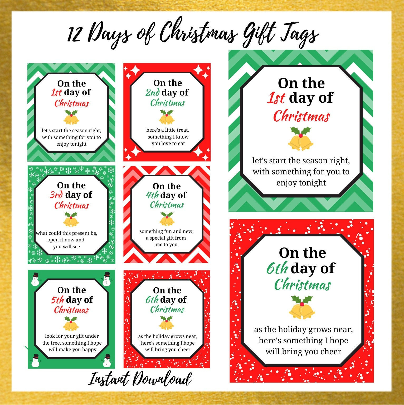 12 Days Of Christmas Gift Tags | 12 Days Of Christmas Printable with regard to Printable 12 Days Of Christmas Tags