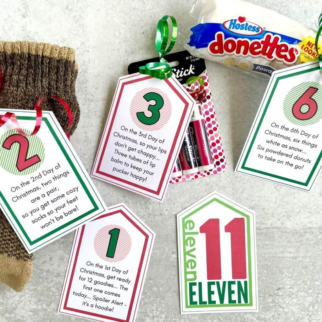 12 Days Of Christmas Gifts For Him (With Printable Gift Tags!) with 12 Days of Christmas For Husband Printable Tags