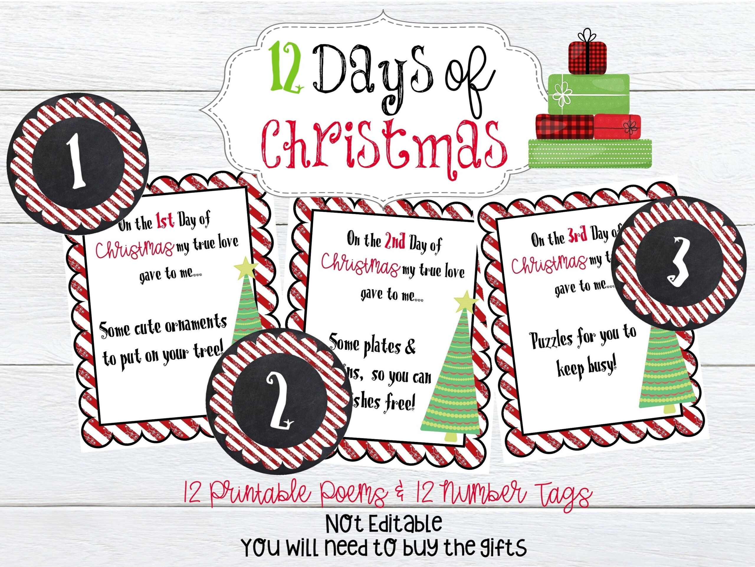 12 Days Of Christmas Poems, 12 Days Of Christmas Printables for 12 Days Of Christmas Poem Printable
