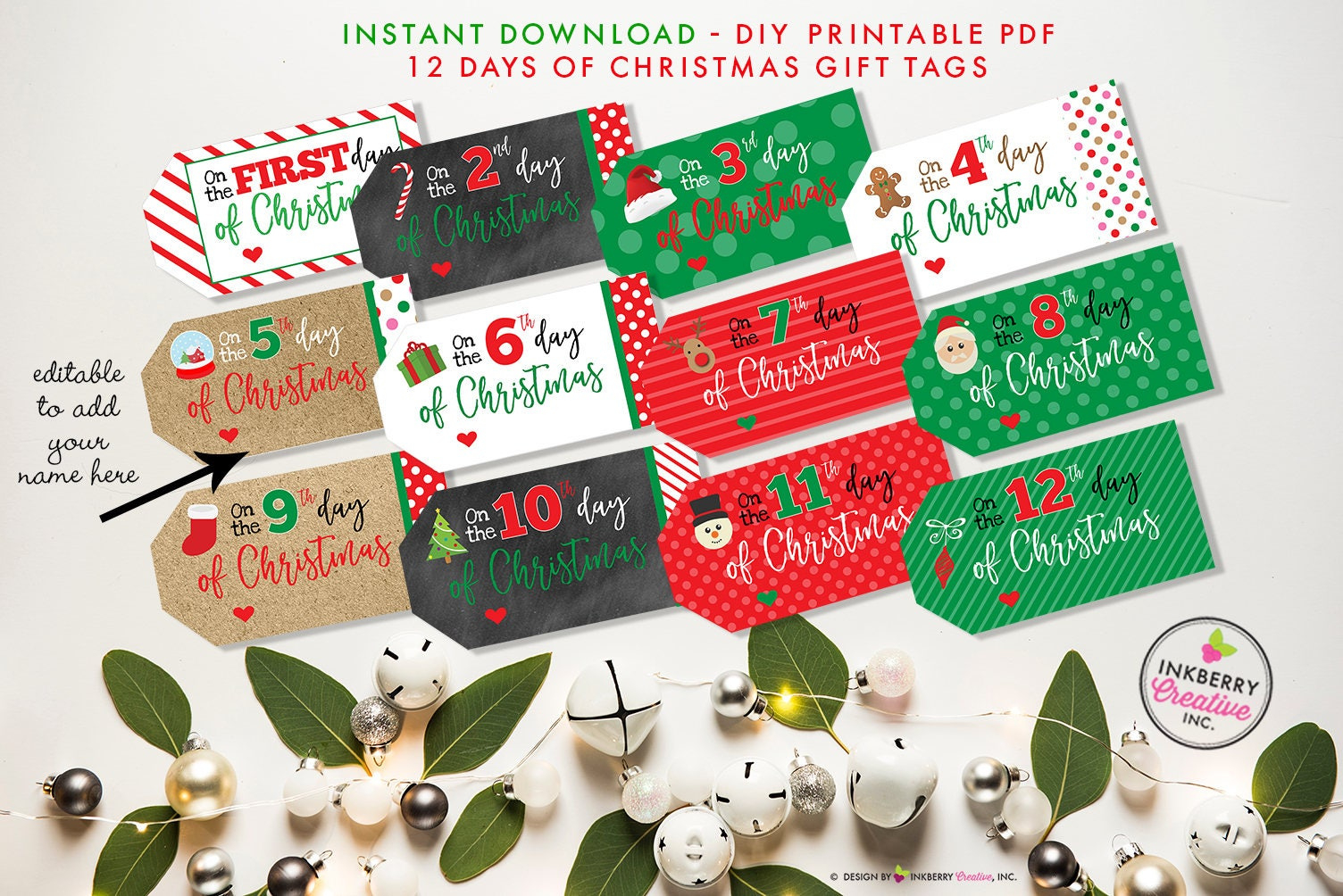 12 Days Of Christmas Printable Gift Tags - Twelve Days Of with regard to Twelve Days of Christmas Printable Gift Tags