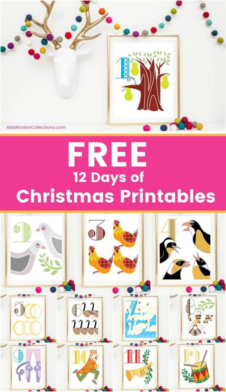 12 Days Of Christmas Printables: Free Christmas Printable Wall Art for Free Printable 12 Days Of Christmas Clipart