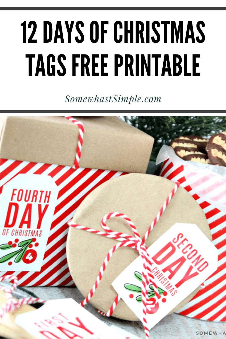 12 Days Of Christmas Tags Free Printable | Somewhat Simple regarding Free Printable 12 Days of Christmas Tags