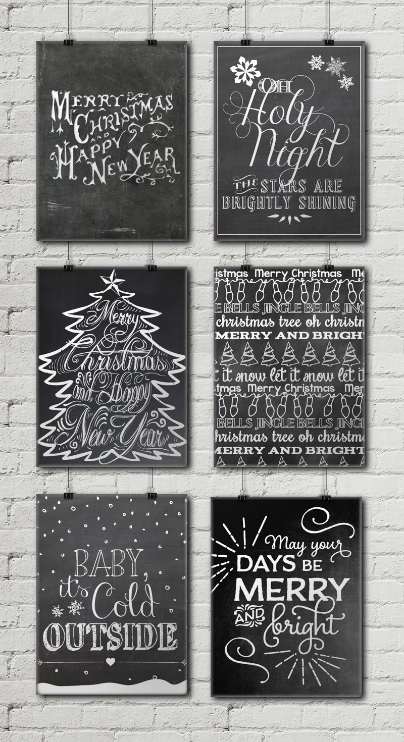 12 Free Christmas Chalkboard Printables • Little Gold Pixel pertaining to Christmas Chalkboard Printable Free