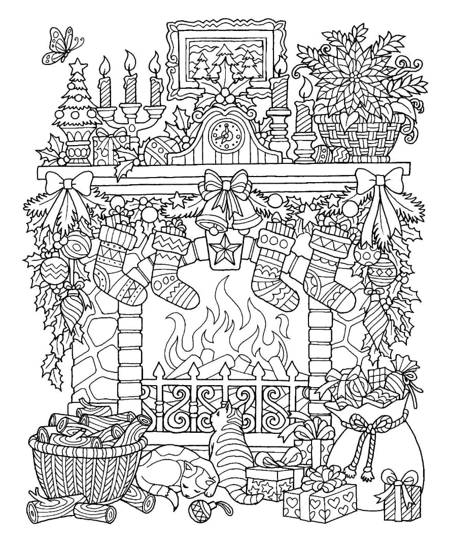 12 Free Christmas Coloring Pages / Drawings regarding Aesthetic Christmas Coloring Pages