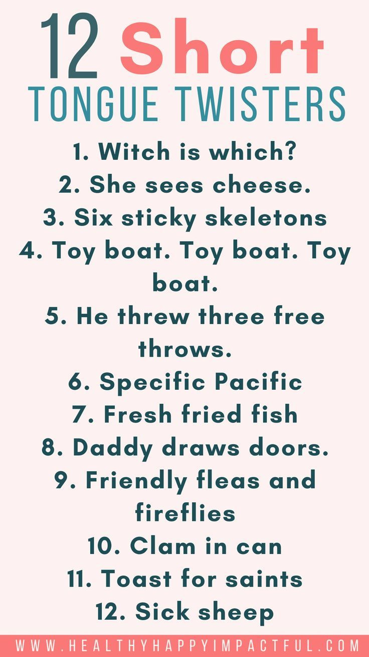 12 Short Tongue Twisters For Silly Fun with regard to Free Printable Tongue Twisters