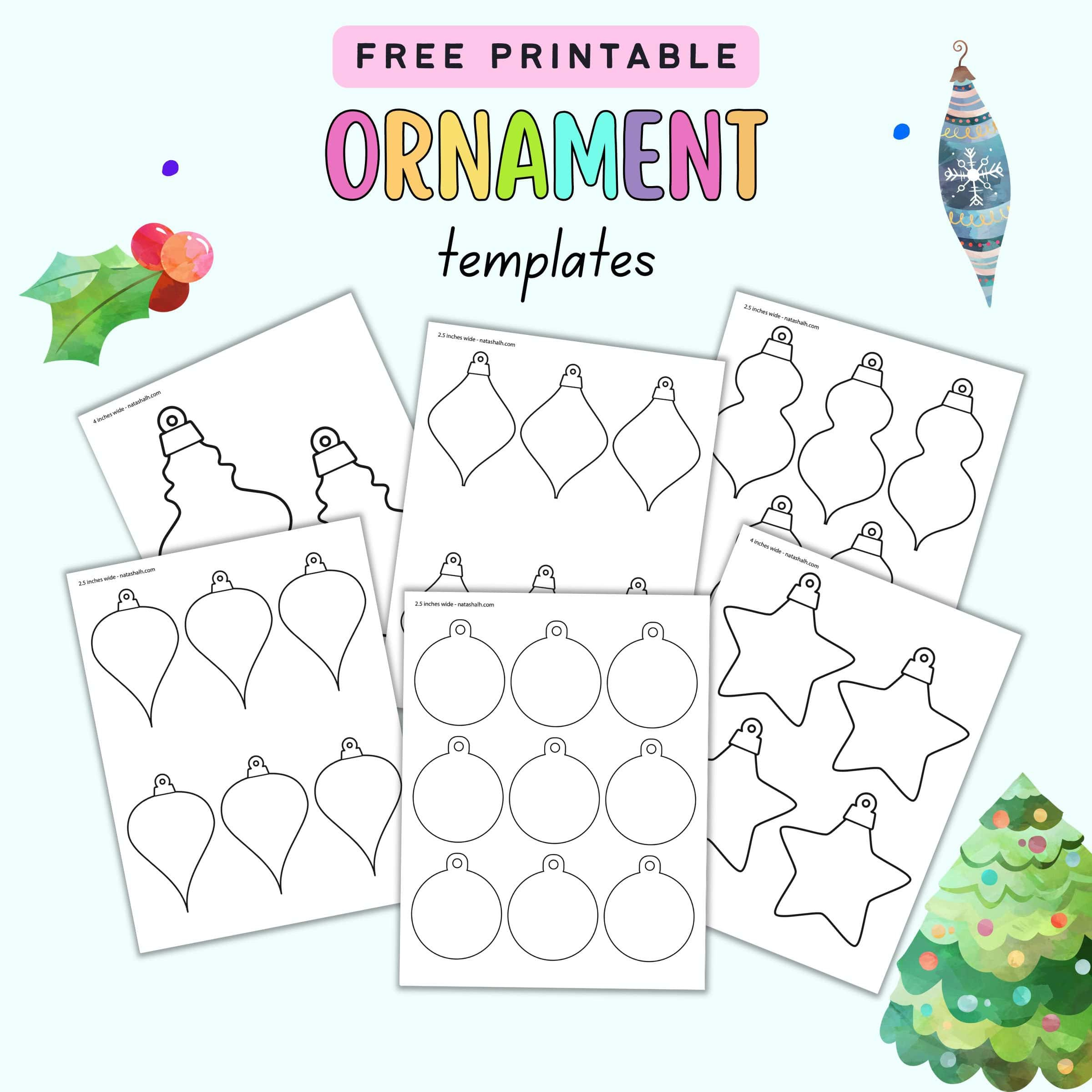 13+ Free Printable Christmas Ornament Templates - The Artisan Life inside Christmas Ornament Templates Printable