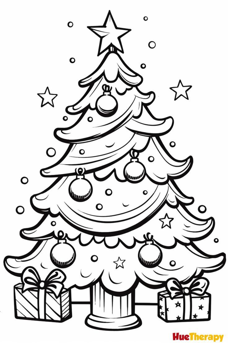 13 Free Printable Christmas Tree Coloring Pages with regard to Christmas Black and White Printable