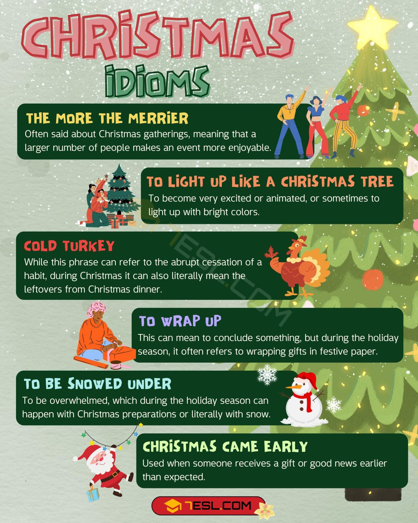 14 Christmas Idioms With Meanings And Examples • 7Esl throughout Christmas Idioms Worksheet