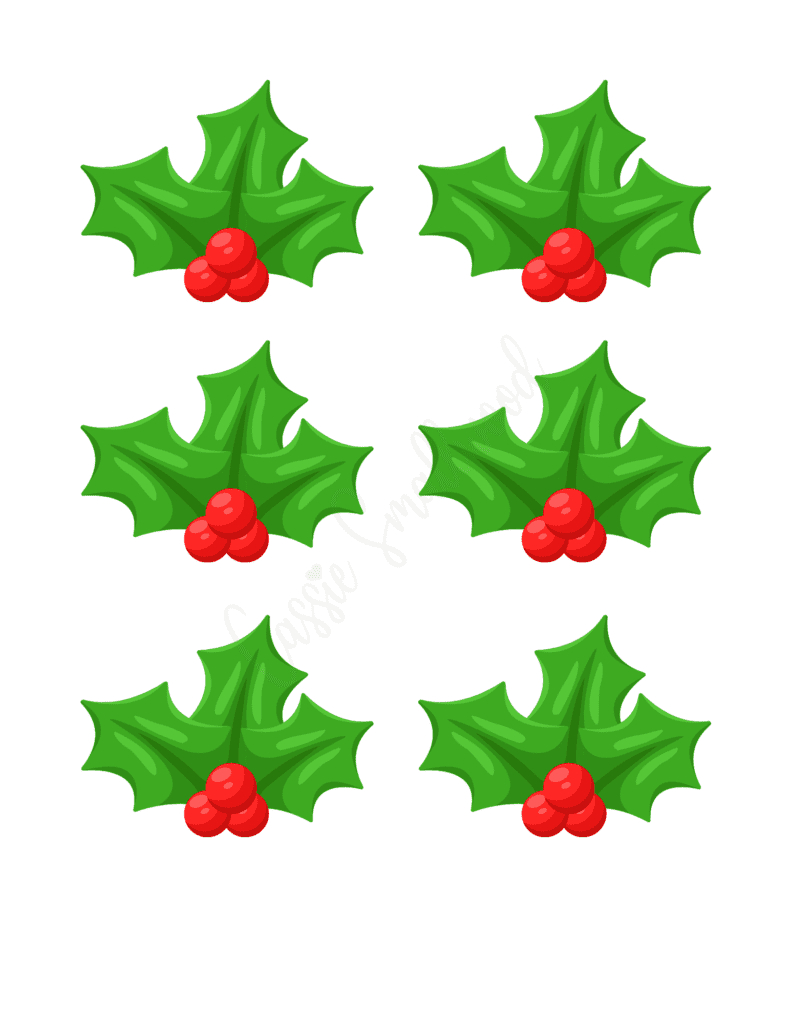 14 Holly Leaf Templates - Cassie Smallwood with regard to Christmas Holly Template Printable