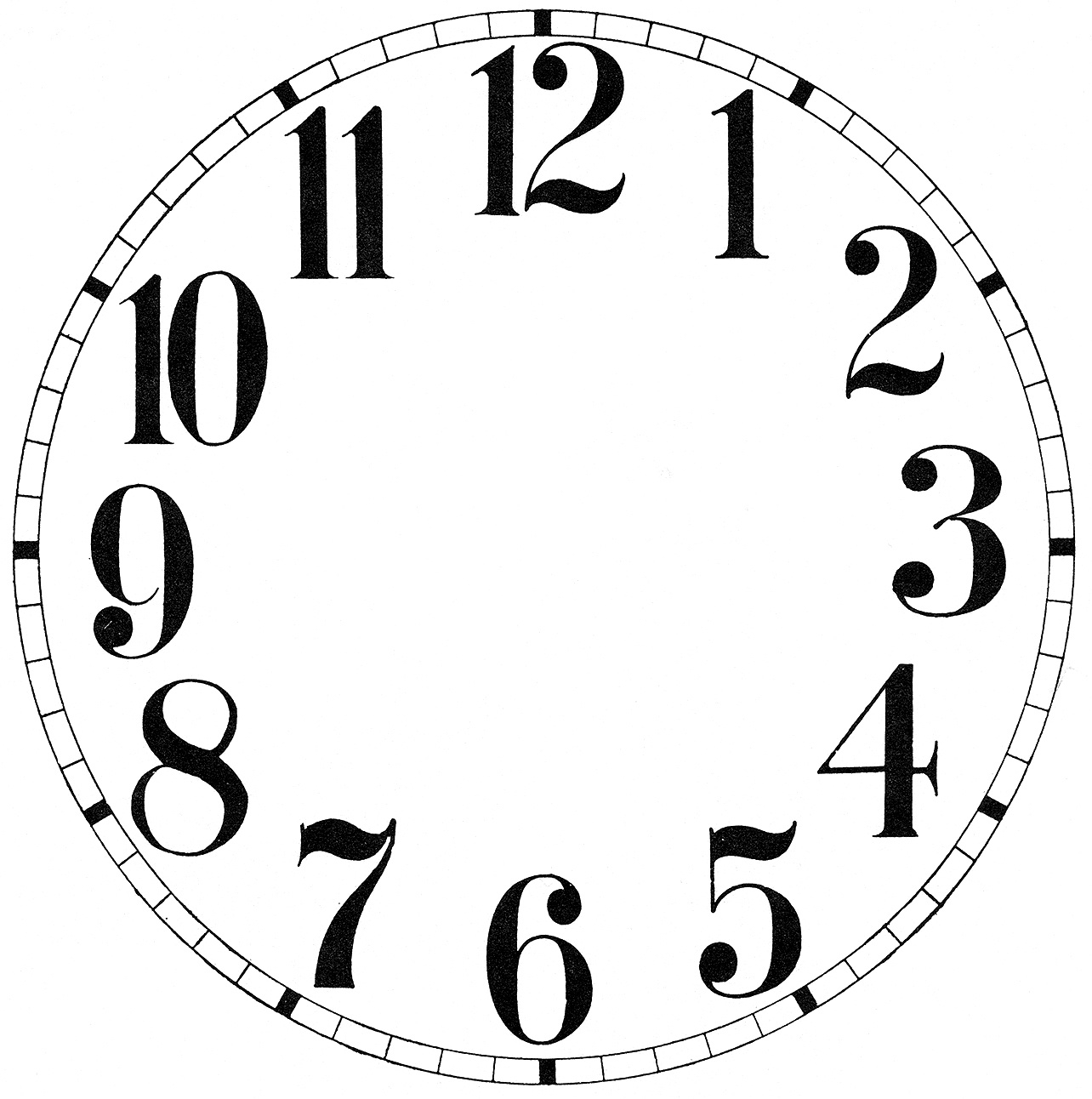 16 Clock Face Images - Print Your Own! - The Graphics Fairy regarding Free Printable Clock Faces