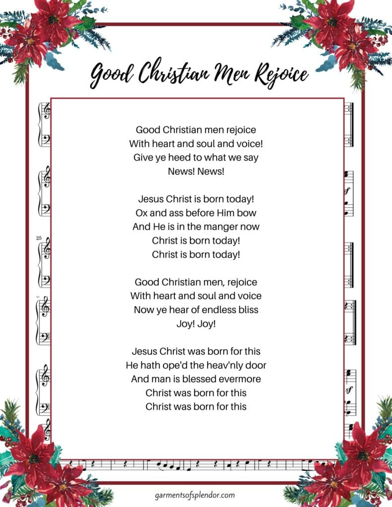 17 Beautiful Christmas Hymns To Uplift Your Soul (With Free regarding Free Printable Christian Music Lyrics