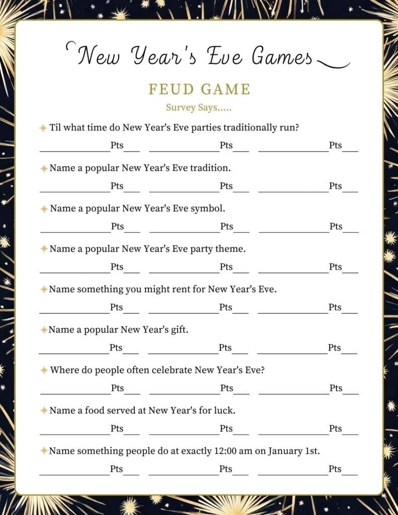 18 Free Printable Adults New Year&amp;#039;S Eve Party Games &amp;amp; Activities pertaining to New Year&amp;#039;S Eve Printable Games