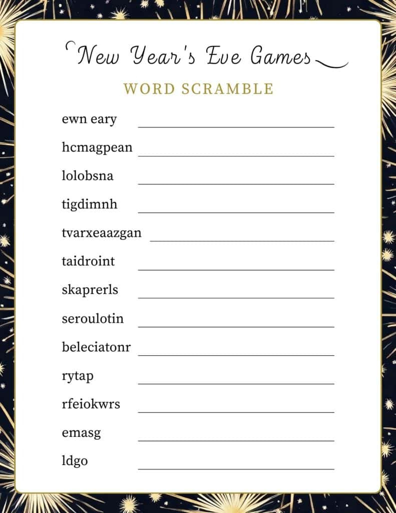 18 Free Printable Adults New Year&amp;#039;S Eve Party Games &amp;amp; Activities throughout Printable New Years Games