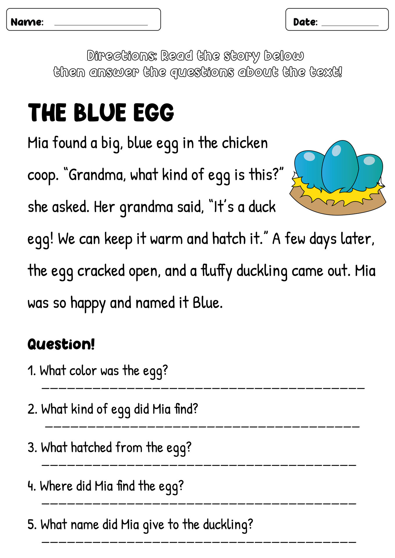 18 Wh-Questions Reading Comprehension Worksheets - Free Pdf At with regard to Free Printable Short Stories with Comprehension Questions
