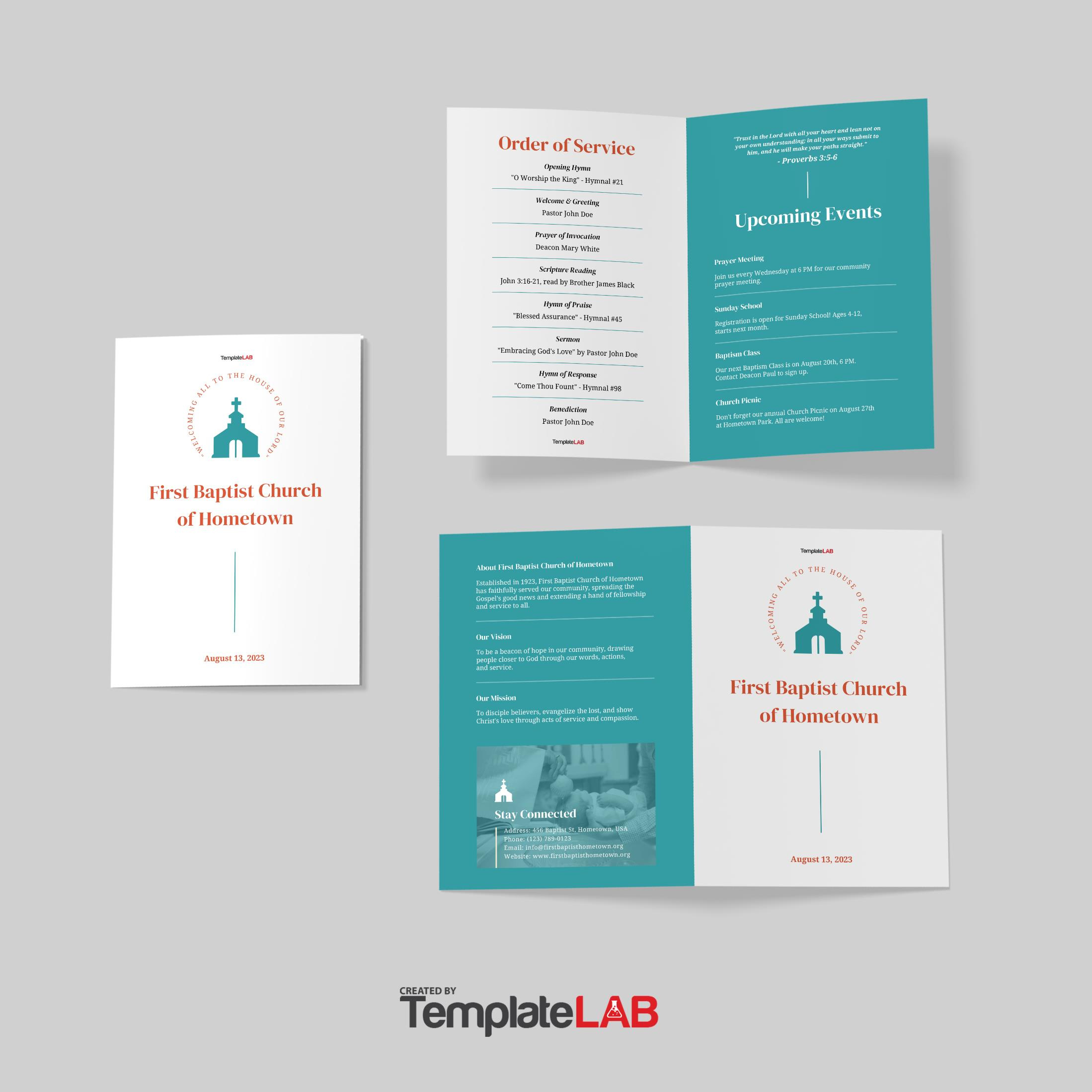 19 Free Church Bulletin Templates (+Church Programs) with regard to Free Printable Church Bulletin Template