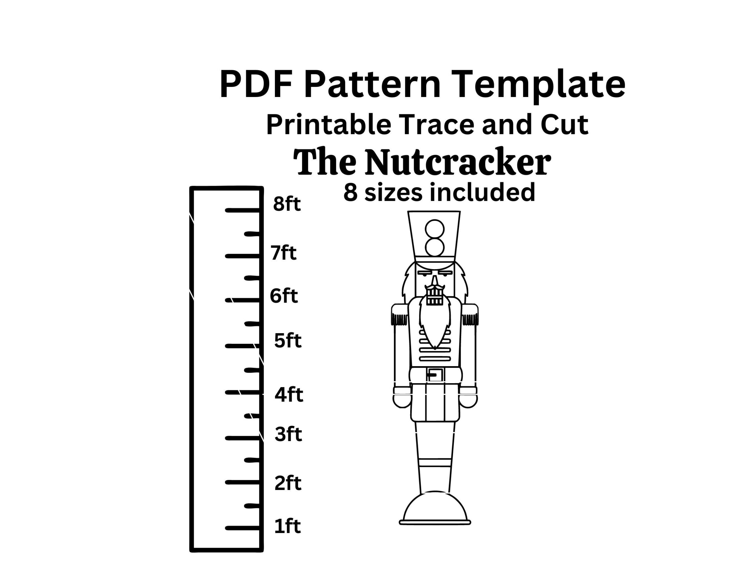 1Ft To 8Ft The Nutcracker Silhouette Stencil Template 3Ft, 4Ft intended for Nutcracker Stencil Printable