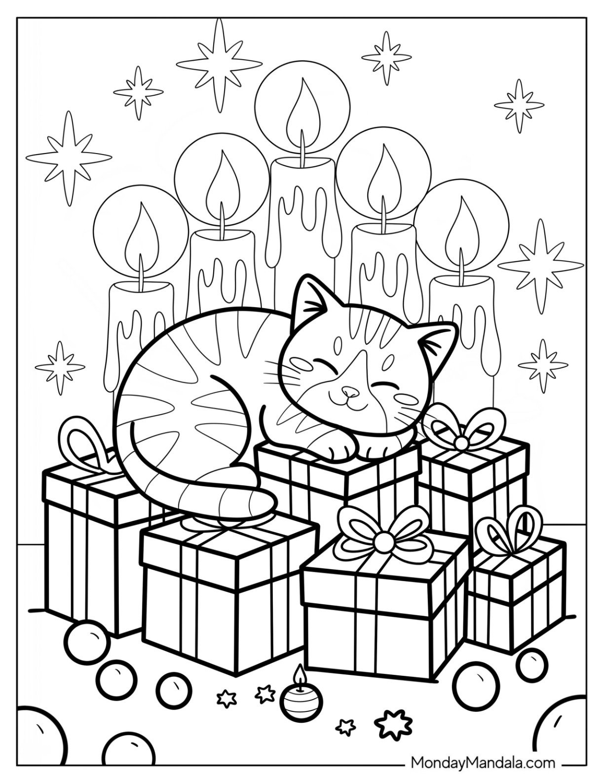20 Christmas Cat Coloring Pages (Free Pdf Printables) inside Christmas Kitty Printable
