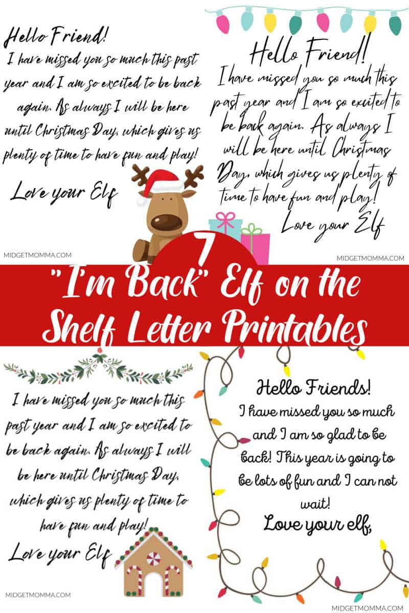 20 Free I'M Back Elf On The Shelf Arrival Letter Printables intended for Elf on the Shelf I'm Back Sign Free Printable