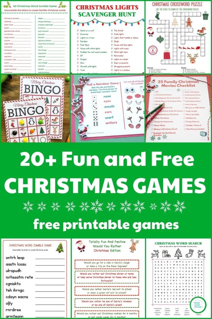 20+ Free Printable Christmas Games For The Whole Family with Christmas Games For Family Free Printable