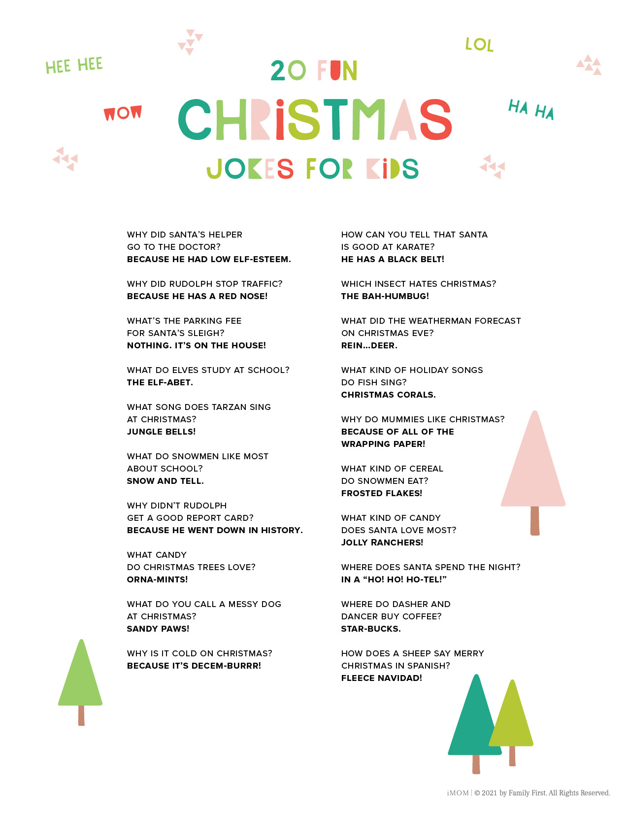 20 Fun Christmas Jokes For Kids - Imom with regard to Christmas Jokes For Kids Printable