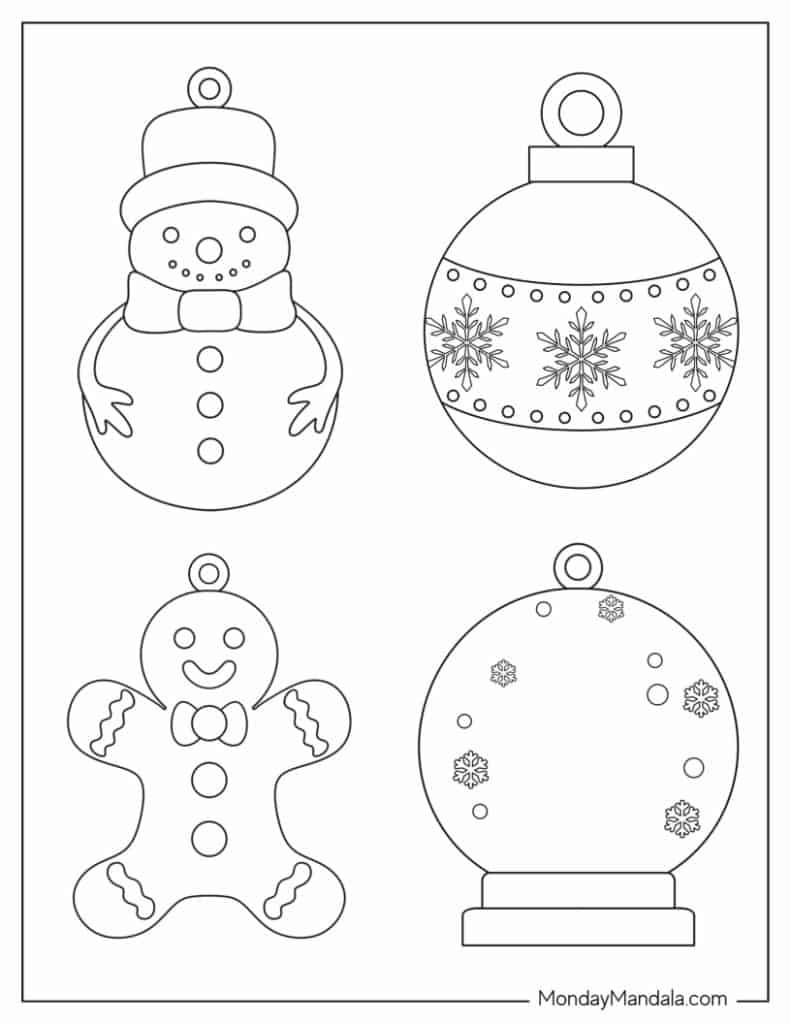200 Printable Christmas Ornaments (Free Templates) regarding Kawaii Christmas Cutouts Printable