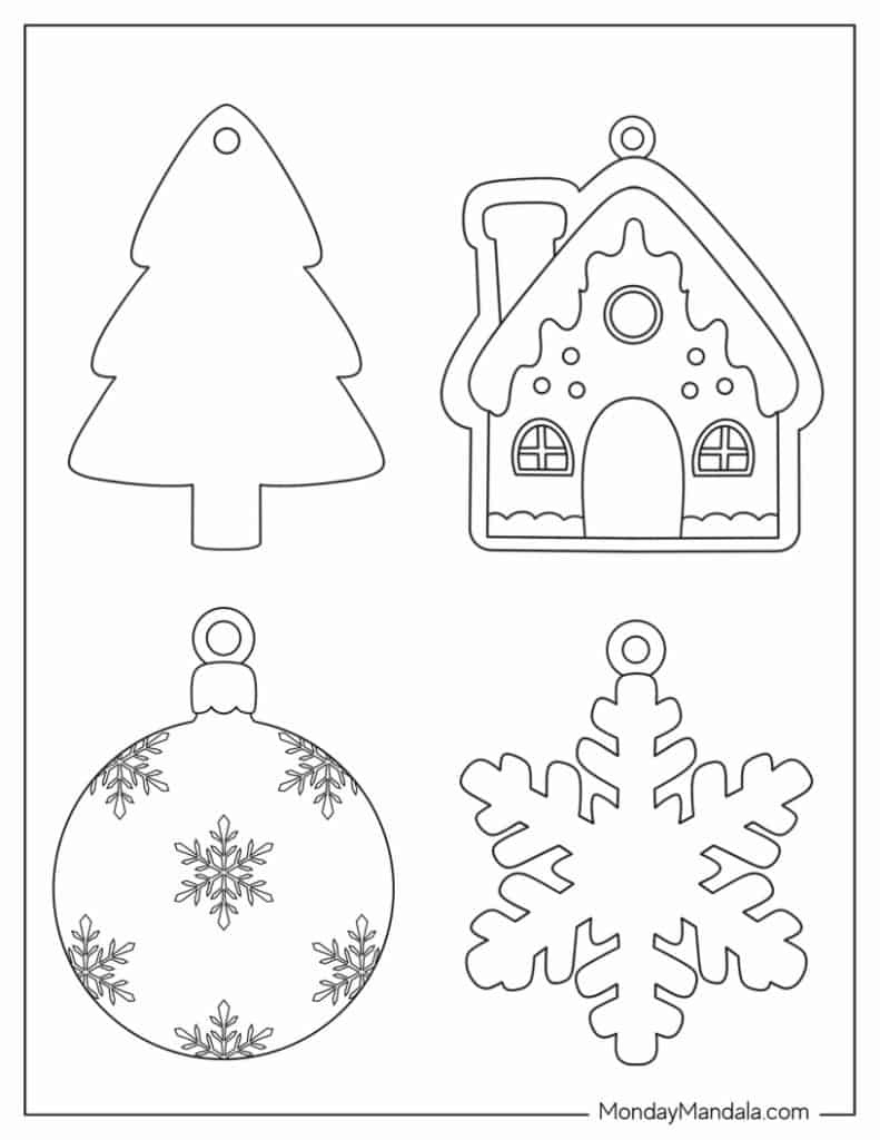 200 Printable Christmas Ornaments (Free Templates) within Christmas Decorations Template Printable