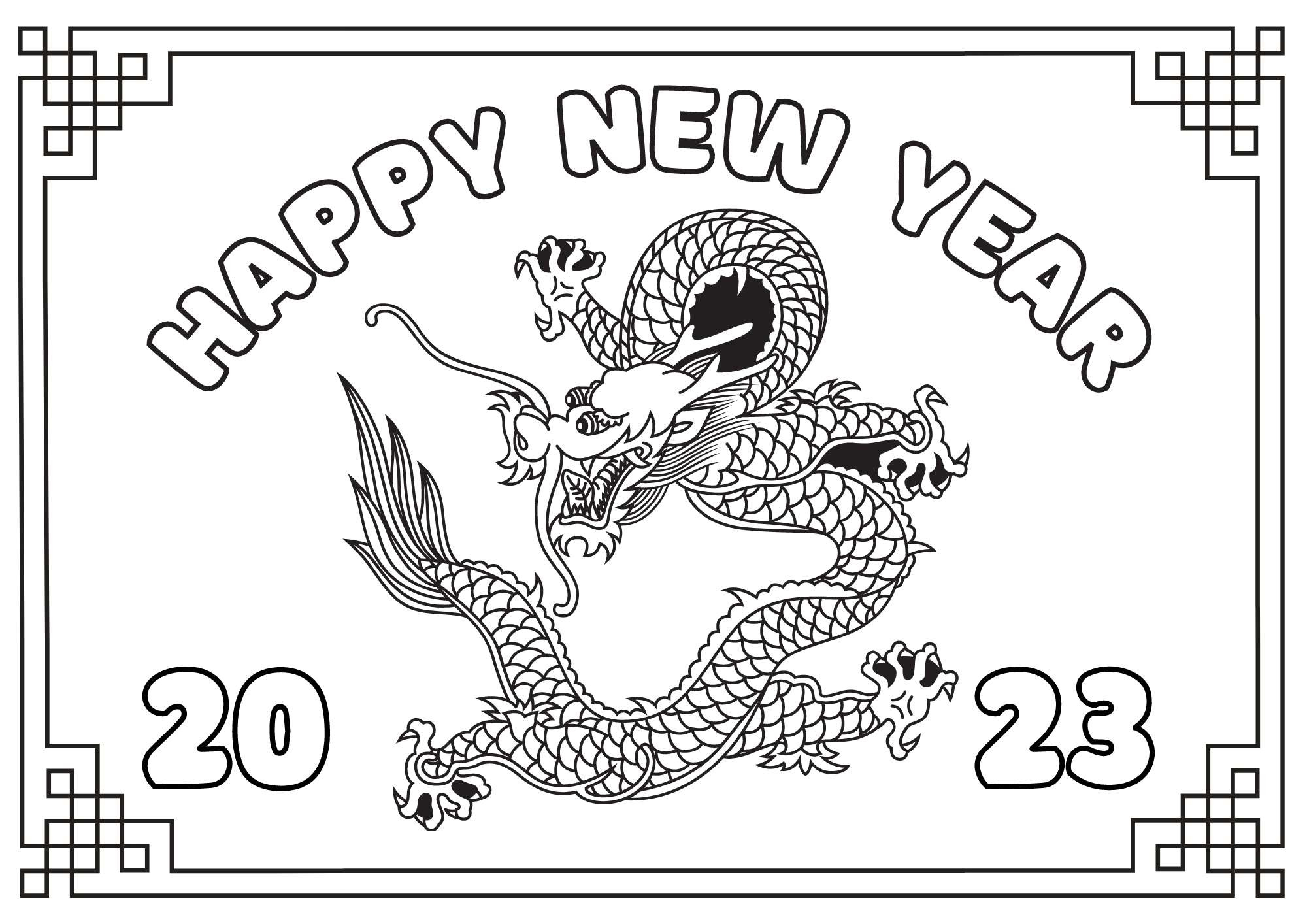 2023 Number 5 Chinese (Lunar) New Year Free Pdf Download for Free Printable Chinese New Year Coloring Pages