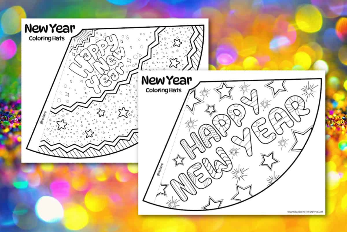 2024 Printable New Years Hats - Made With Happy intended for Free Printable New Years Hat Template