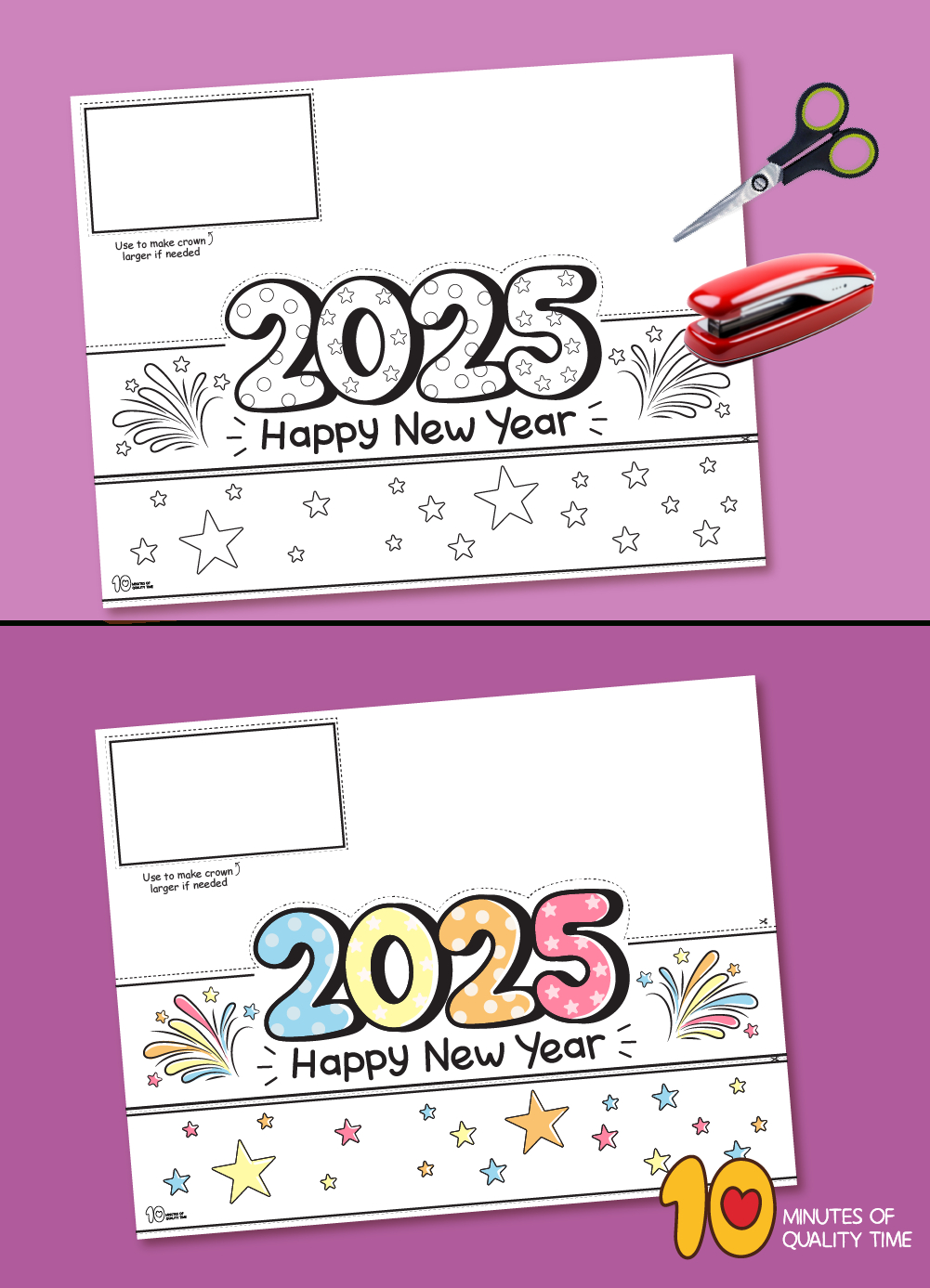 2025 Printable Headband Hat Craft – 10 Minutes Of Quality Time in New Year Headband Printable