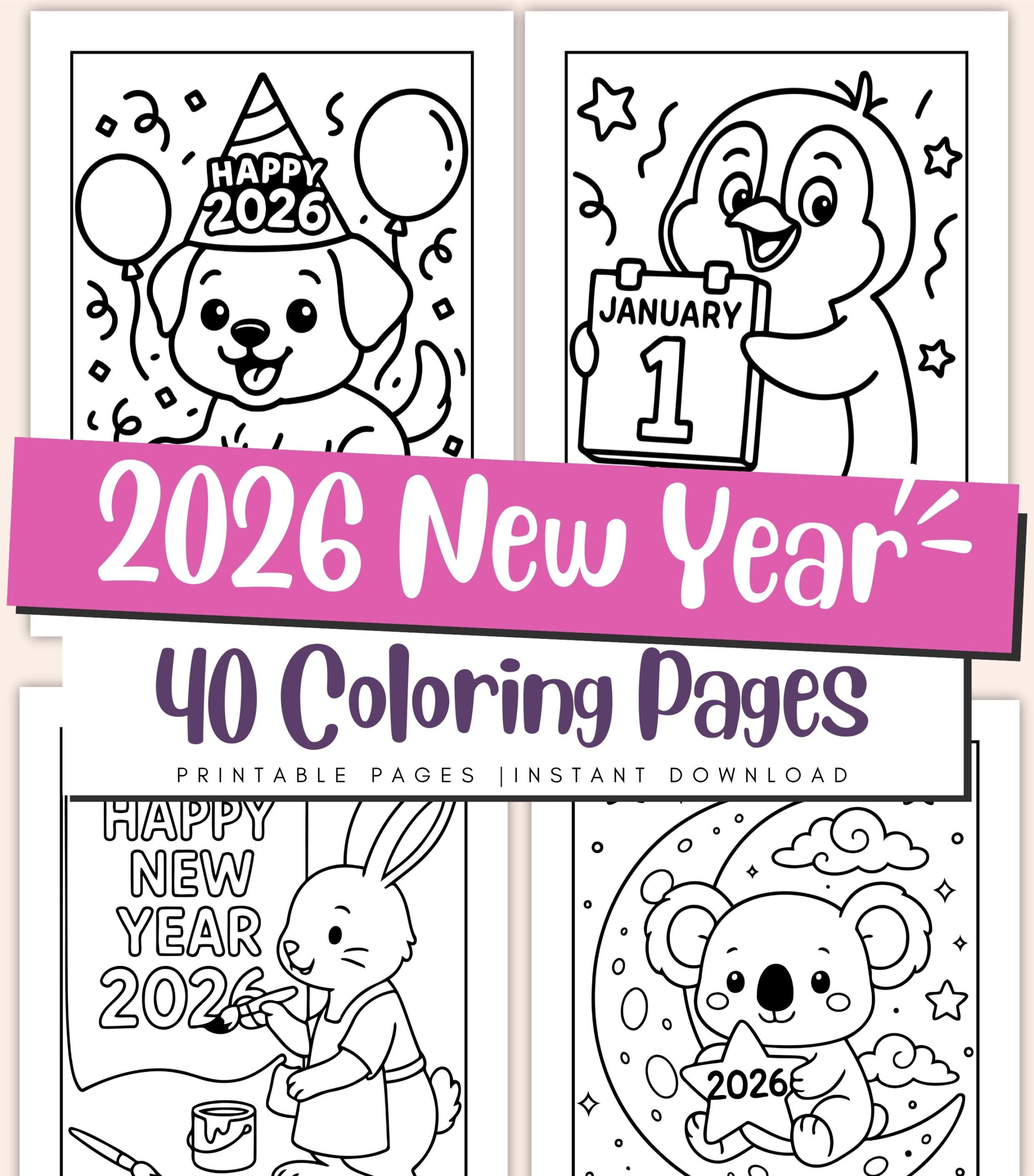 2026 New Year Coloring Pages For Kids – Fun Party Printable, Happy pertaining to New Year Coloring Pages 2026 Printable