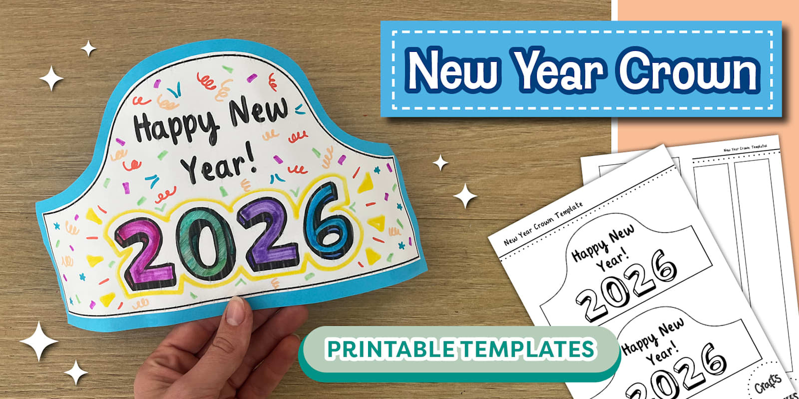 2026 New Year Crown | New Year Crafts pertaining to 2026 New Years Hat Printable