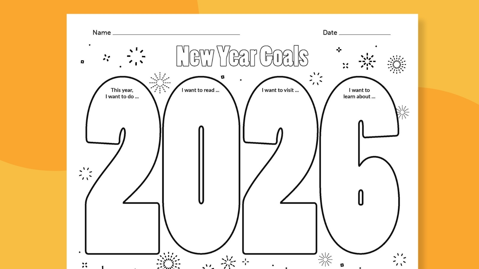 2026 New Year Goals Template: Free Goal Tracker with New Years 2026 Printables