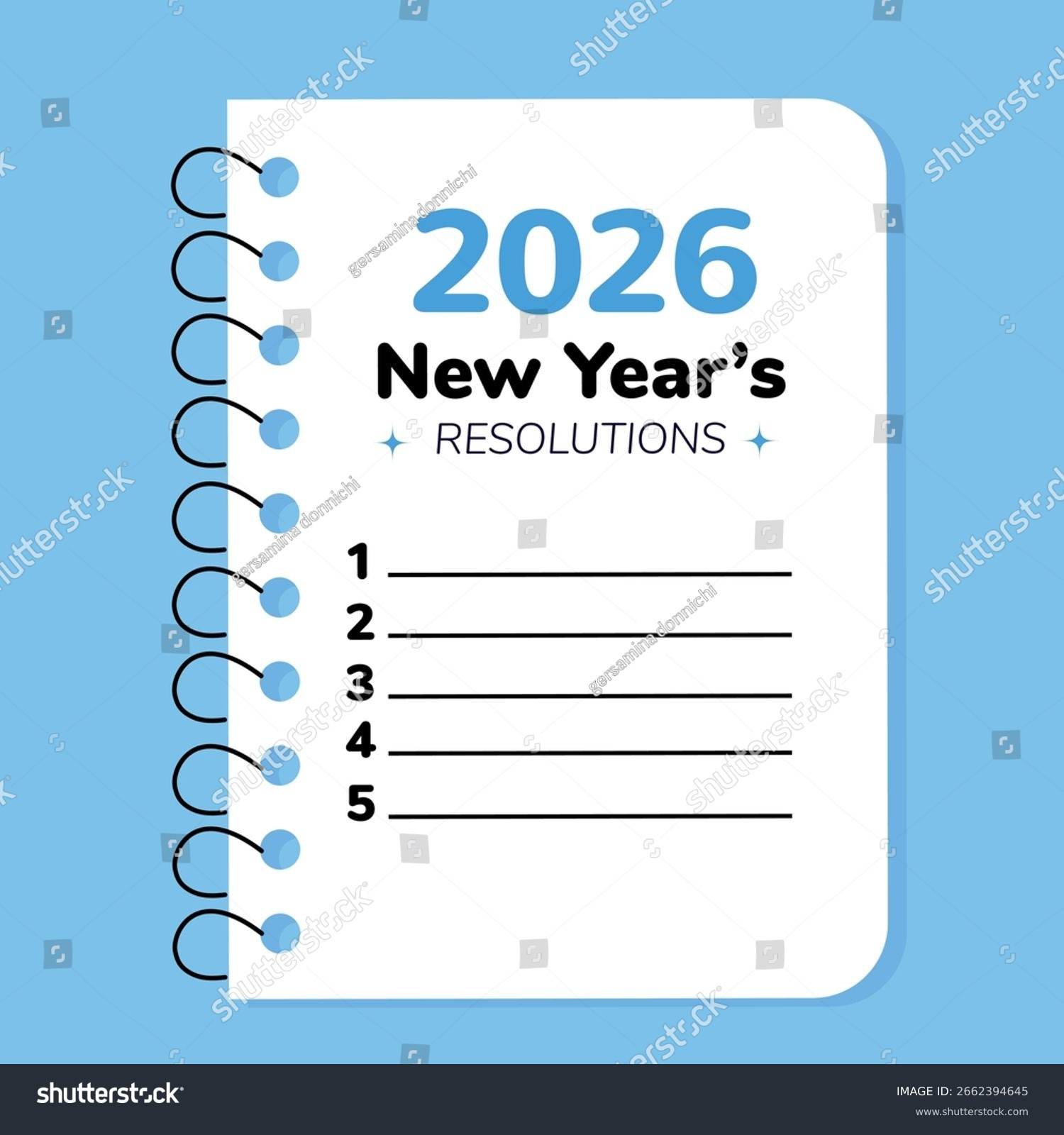 2026 New Years Resolutions List Stock Vector (Royalty Free pertaining to Free New Year'S Resolution Printables 2026