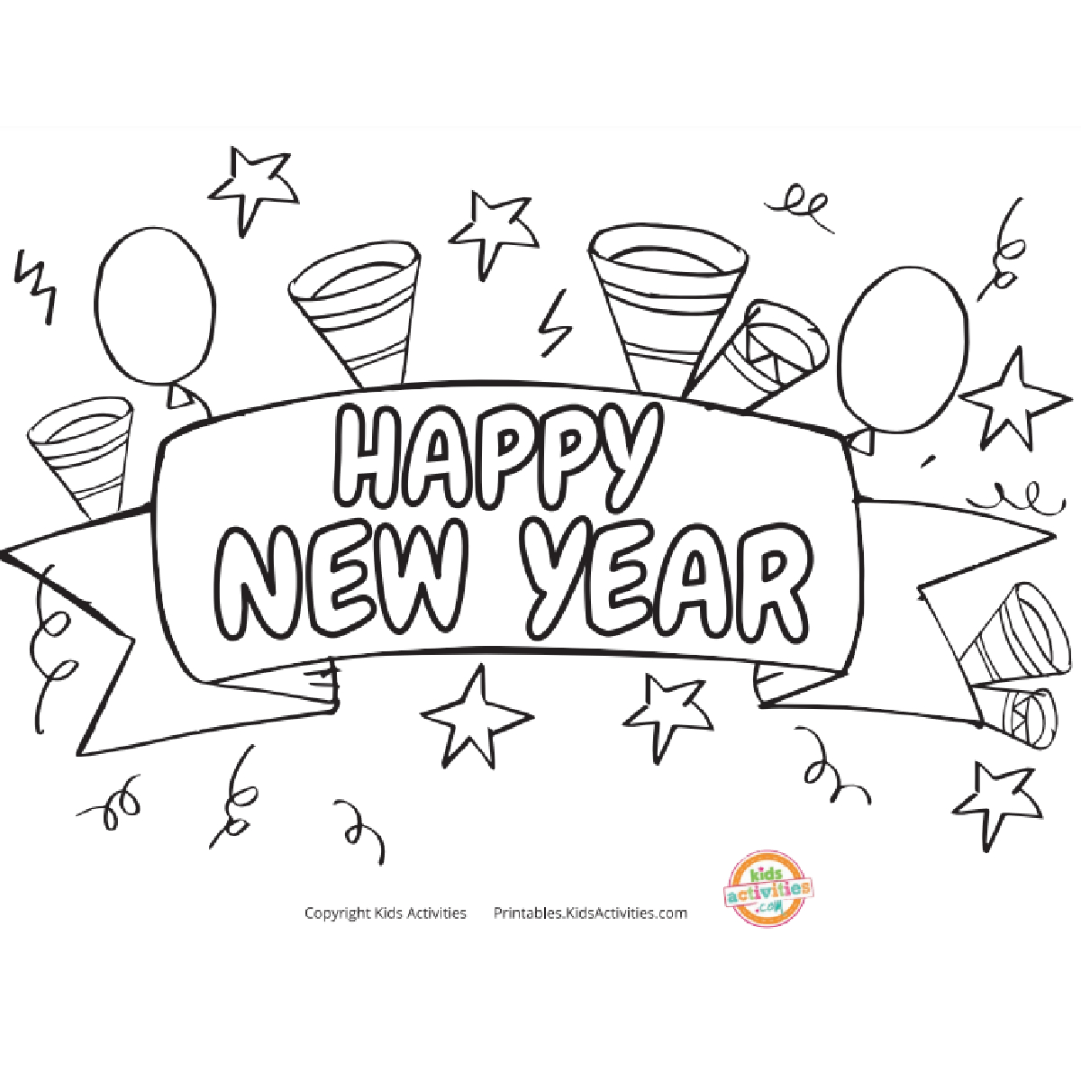 22 New Years Eve Coloring Pages And Worksheets To Ring In The New in New Years Printable Activities