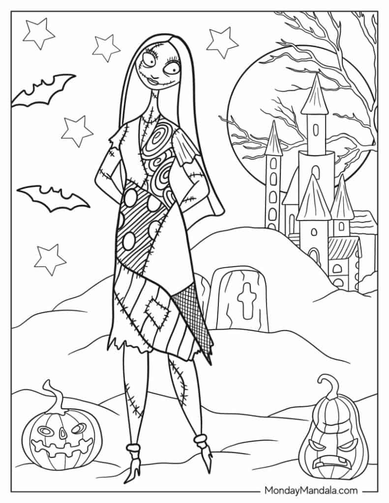 22 Nightmare Before Christmas Coloring Pages (Free Pdfs) intended for Sally Nightmare Before Christmas Printable