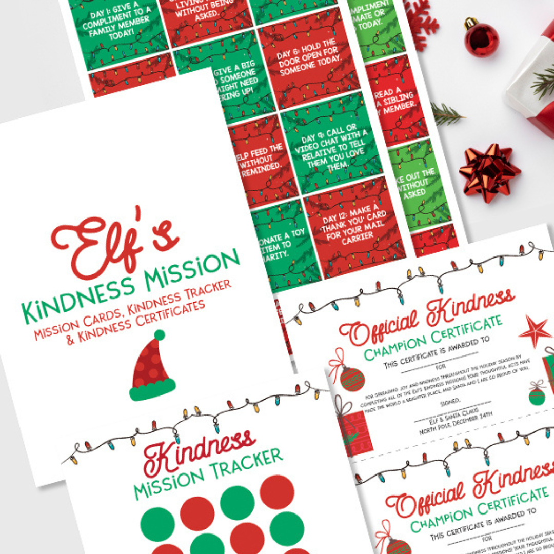 24 Day Elf Kindness Challenge Ideas (Free Printable) - A Sparkle intended for Christmas Kindness Elf Printable