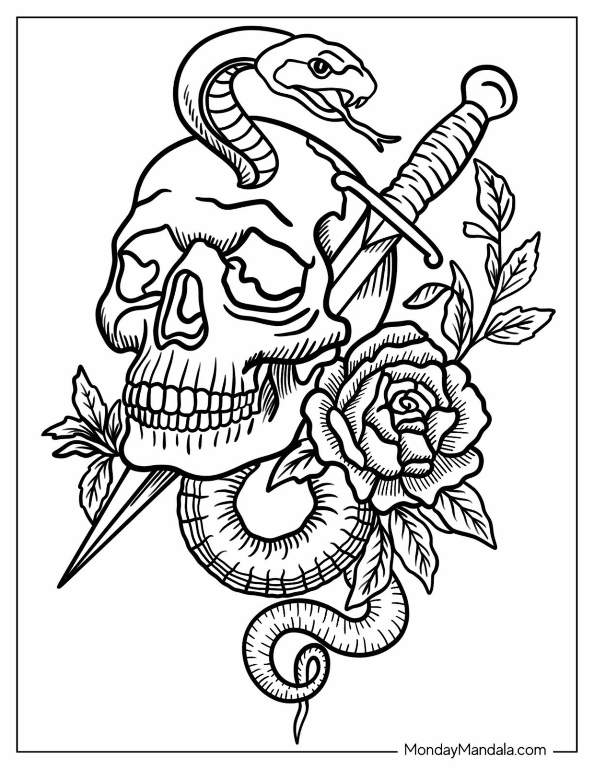 24 Tattoo Coloring Pages (Free Pdf Printables) intended for Free Printable Tattoo Flash