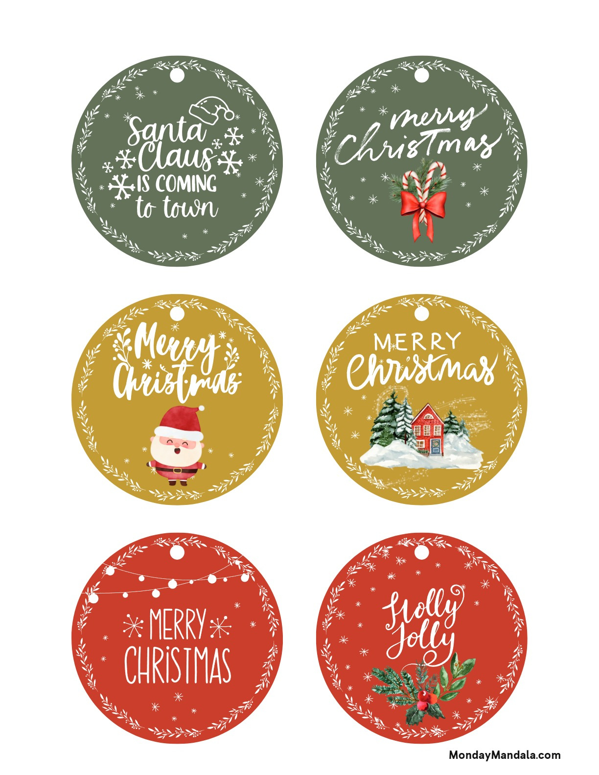 25 Free Printable Christmas Gift Tags | Baking You Happier for Round Printable Christmas Tags