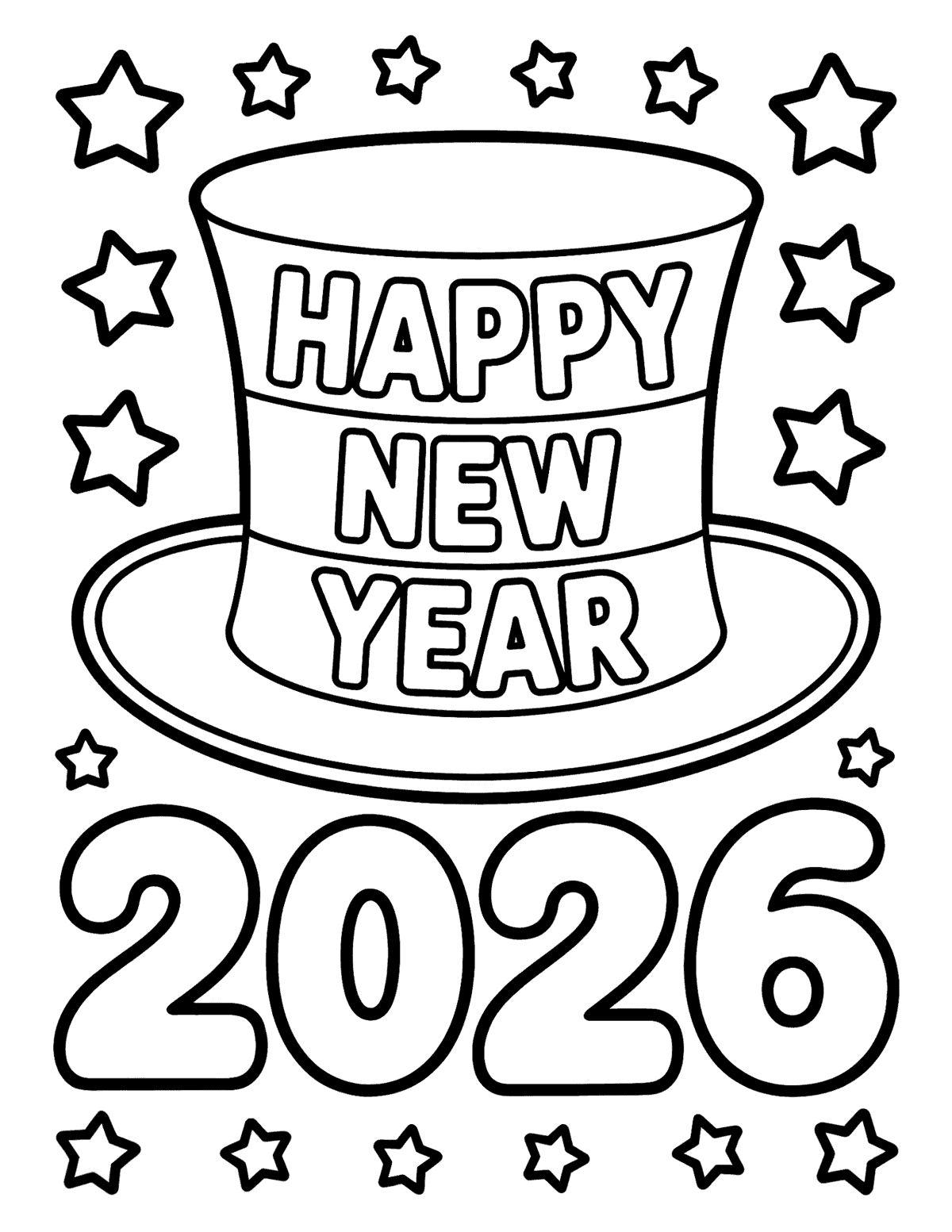 25 Free Printable New Year Coloring Pages For 2026 - Prudent Penny pertaining to Free Printable New Years Hats 2026