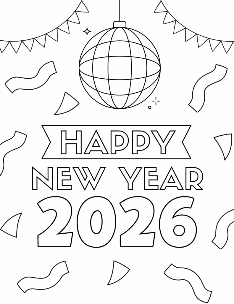 25 Free Printable New Year Coloring Pages For 2026 - Prudent Penny with Free Printable New Years Coloring Pages 2026