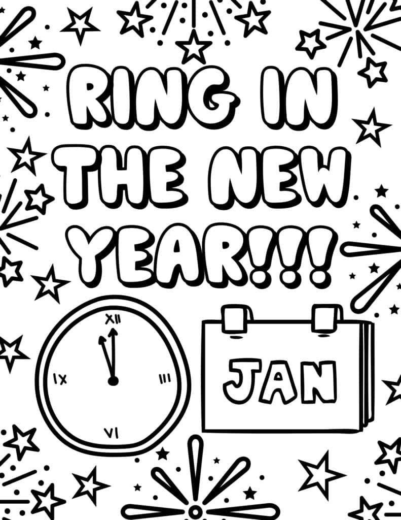 25 Free Printable New Year Coloring Pages For 2026 - Prudent Penny within New Year Colouring Pages Printable