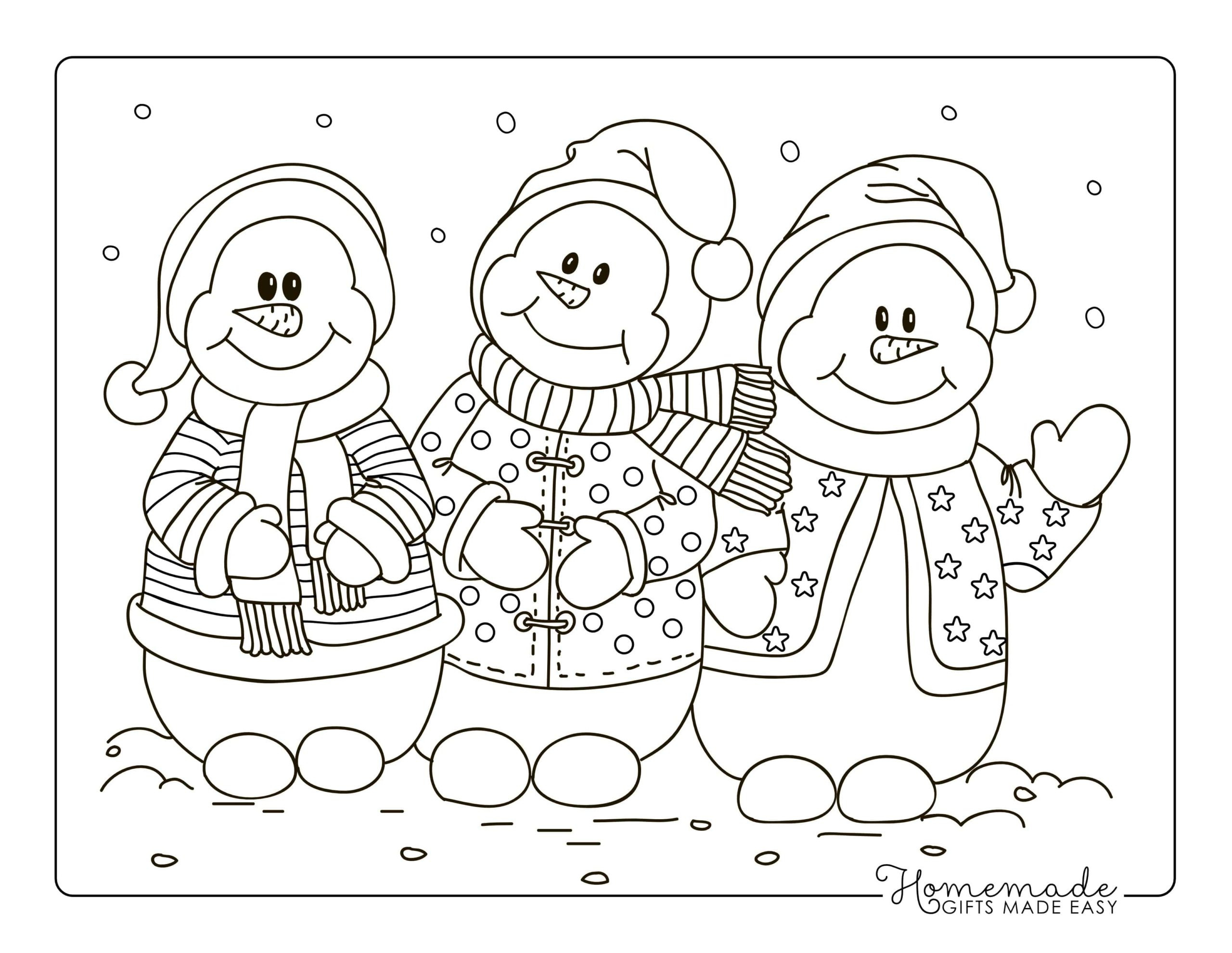 25 Printable Snowman Coloring Pages Anyone Can Enjoy - Happier Human inside Printable Snowman Coloring Pages Free