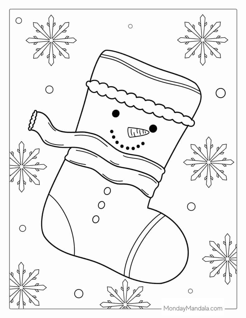 26 Christmas Stocking Coloring Pages (Free Printables) inside Printable Christmas Stockings to Color
