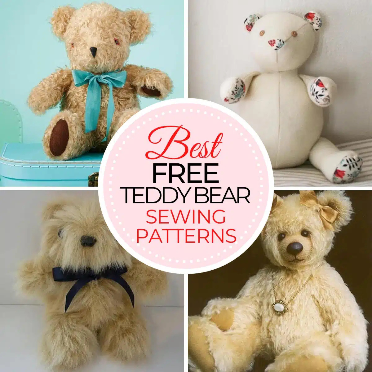 27 Free Teddy Bear Sewing Patterns To Make Today | Treasurie with Memory Bear Sewing Pattern Free Printable