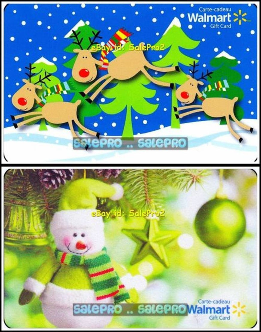 2X Walmart Christmas Snowman Fd36257 Reindeers Fd23664 Collectible Gift  Card Lot inside Walmart Printable Christmas Card