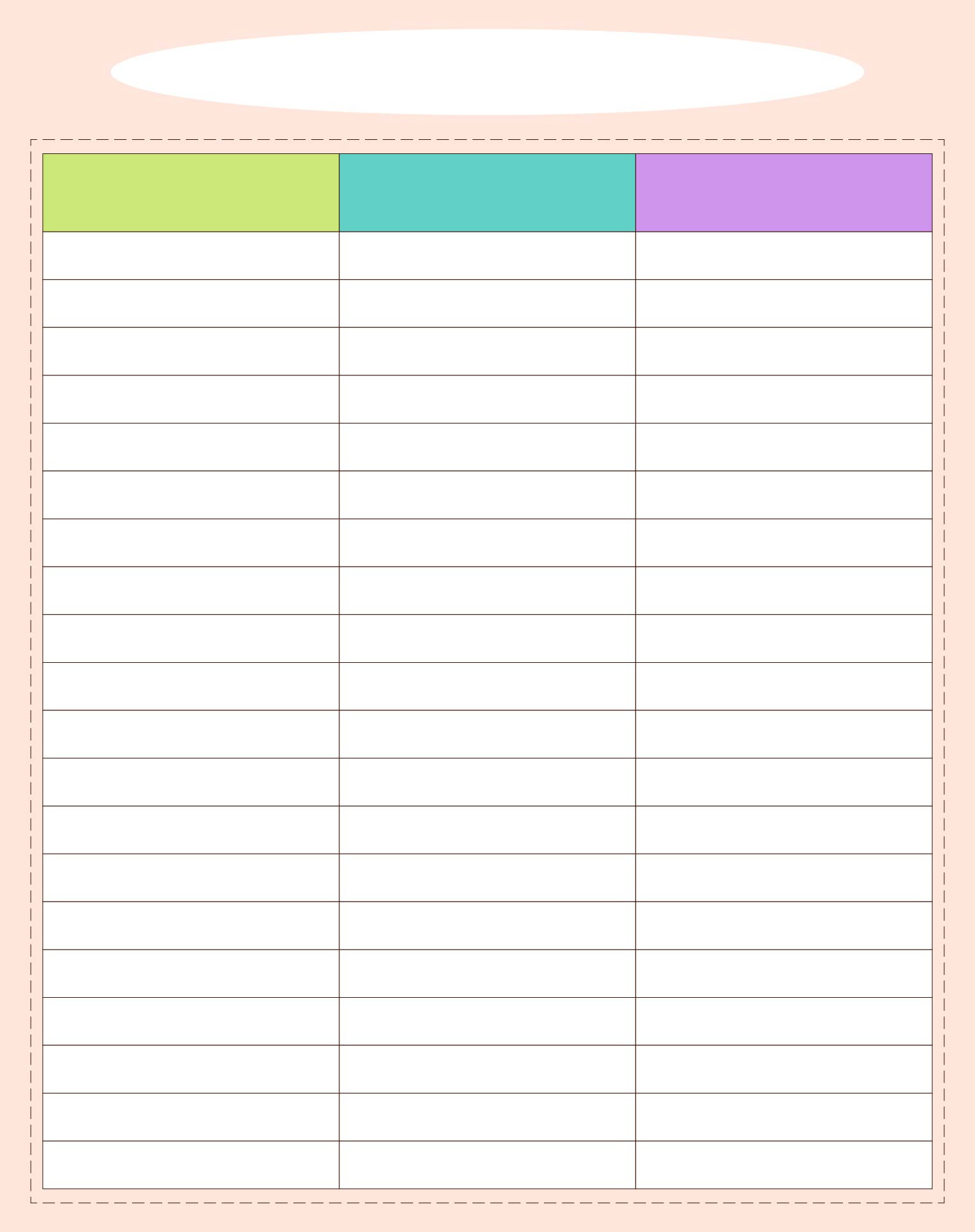 3 Column Chart Templates - 10 Free Pdf Printables | Printablee for 3 Column Chart Word Template